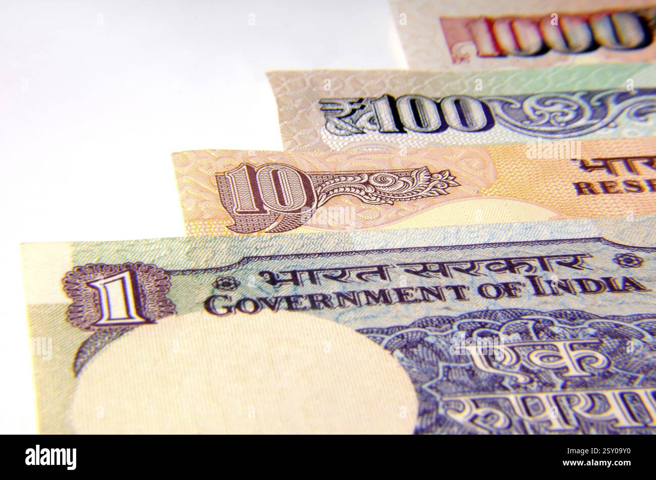 Concetto di banconote in valuta indiana Foto Stock