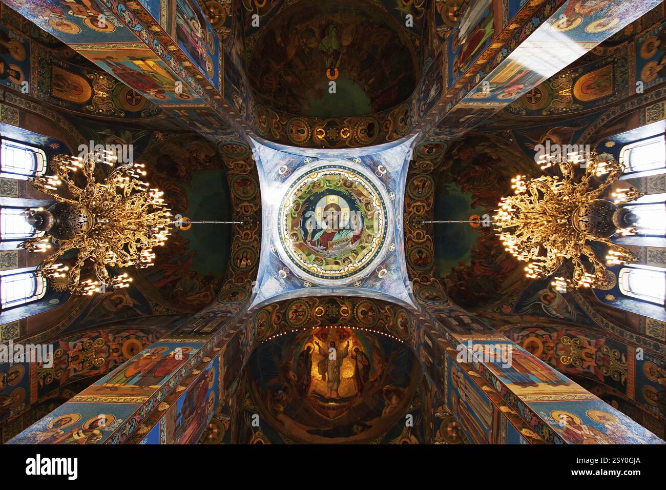 Soffitto della Chiesa, il Salvatore sulla spillata, Blood St. Pietroburgo, Russia, Europa Foto Stock