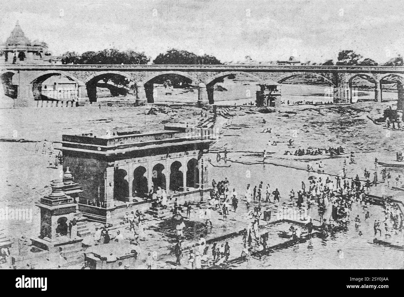 Fiume Godavari, nashik, Maharashtra, India, Asia Foto Stock