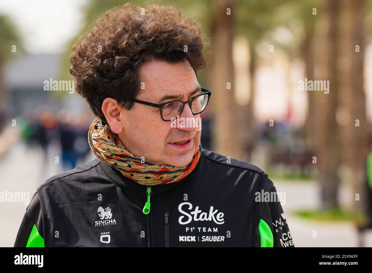 Sakhir, Bahrein. 26 febbraio 2025. Mattia Binotto, durante il test di Formula 1, al circuito Internazionale del Bahrain. Crediti: Alessio Morgese/Alessio Morgese/Emage/Alamy live news Foto Stock