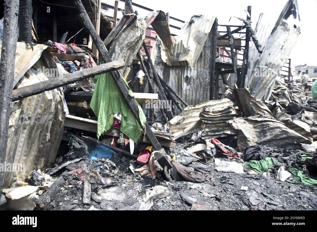 Slum Fire bandra mumbai Maharashtra India Asia Foto Stock