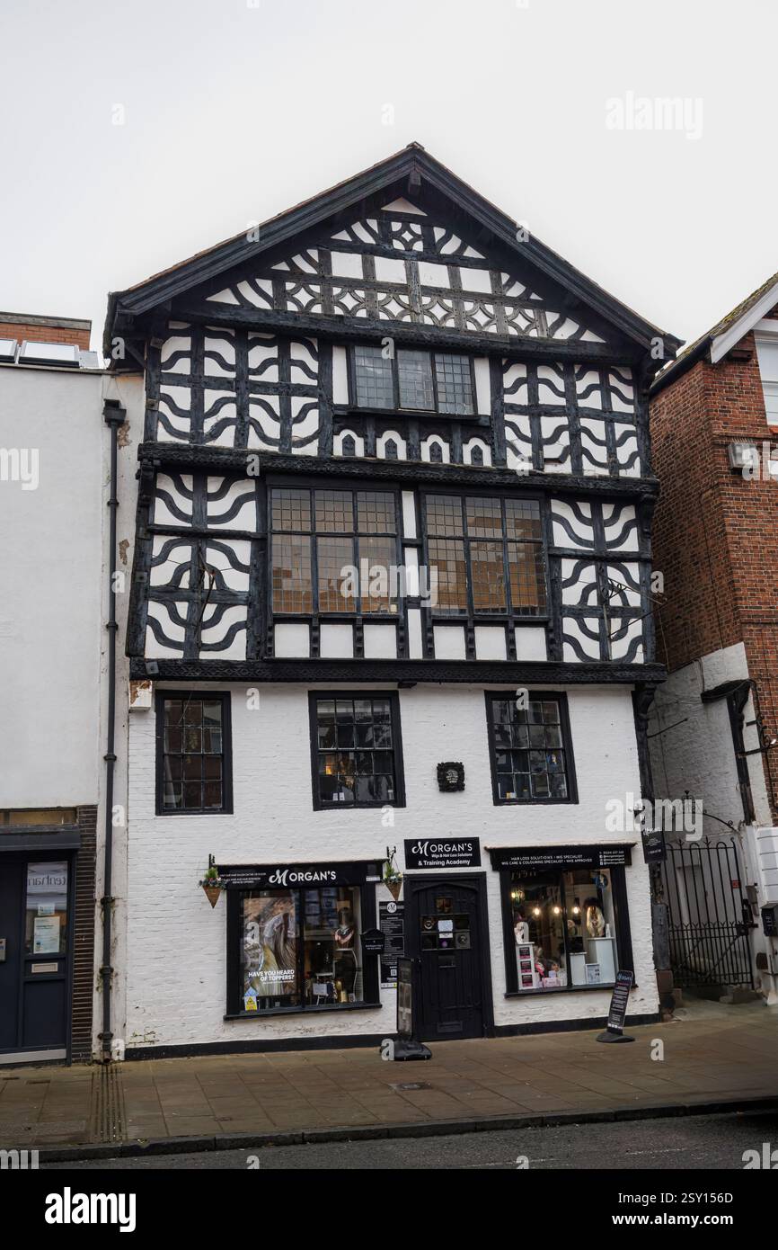 Edificio in legno bianco e nero Chester Foto Stock