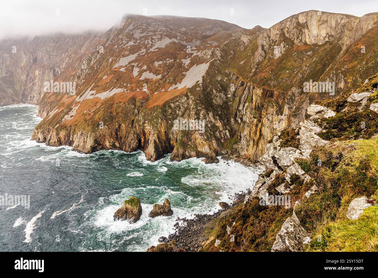Cliffs at Slieve League, Co Donegal, Irlanda Foto Stock
