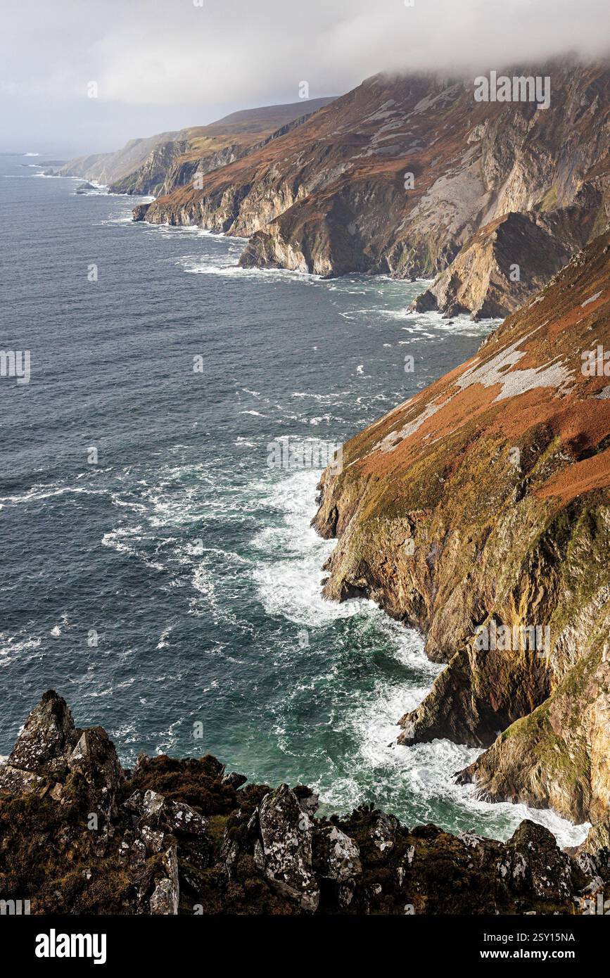 Slieve League, Co. Donegal, Irlanda Foto Stock