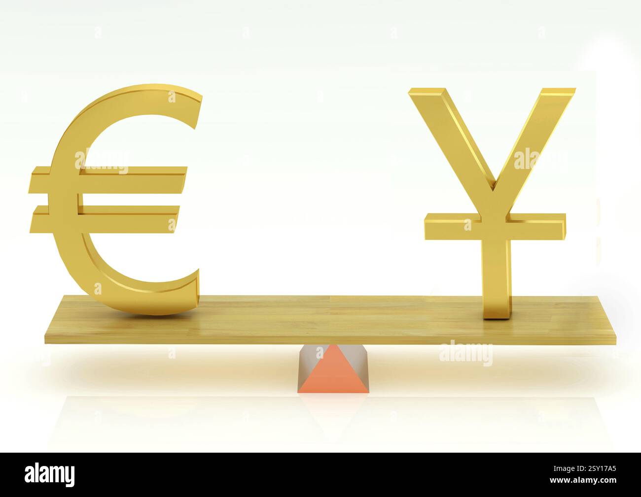 Bilanciamento, valuta euro e yuan cinese, India, Asia Foto Stock