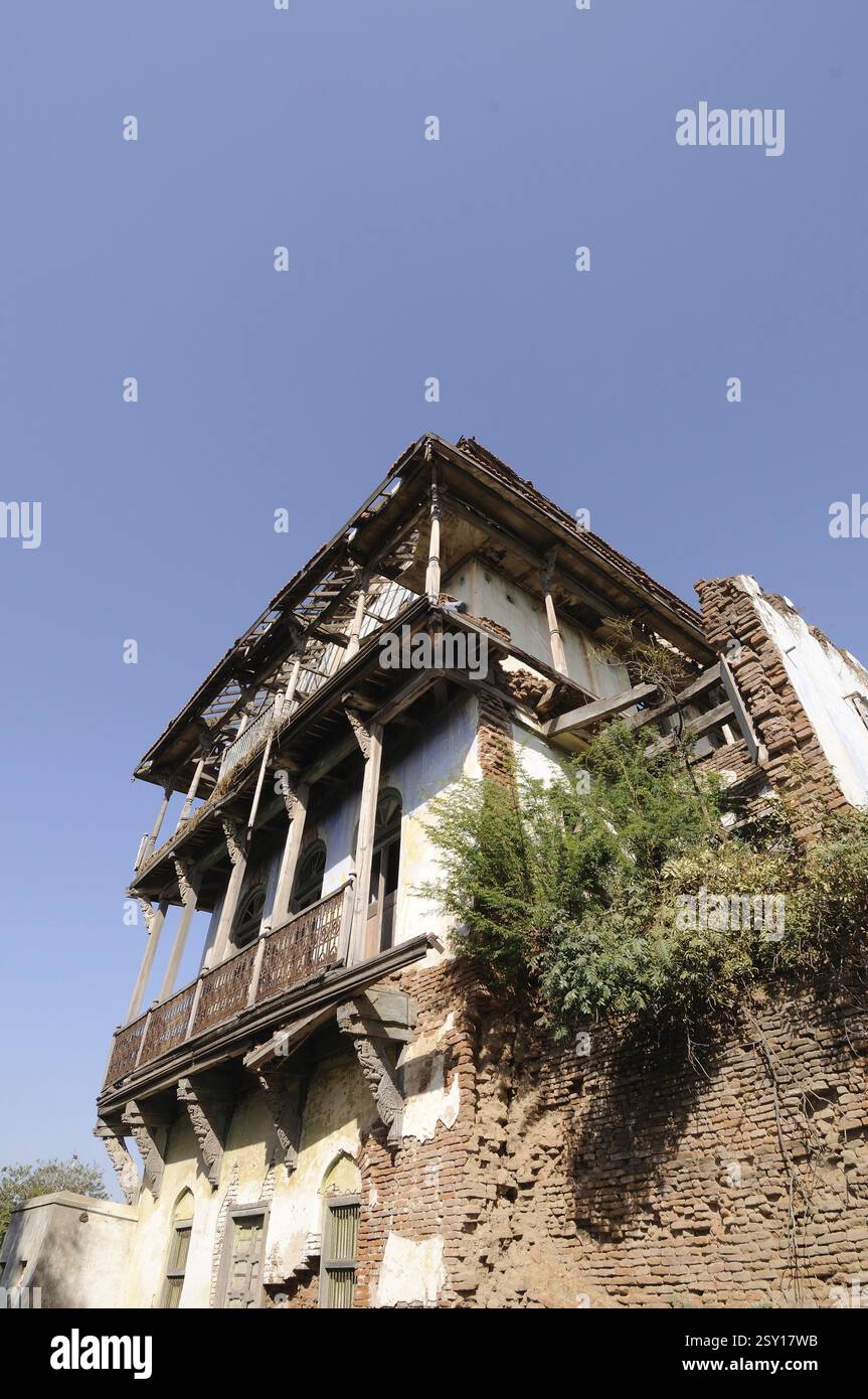 Vecchio villaggio Haveli Gujarat India Foto Stock