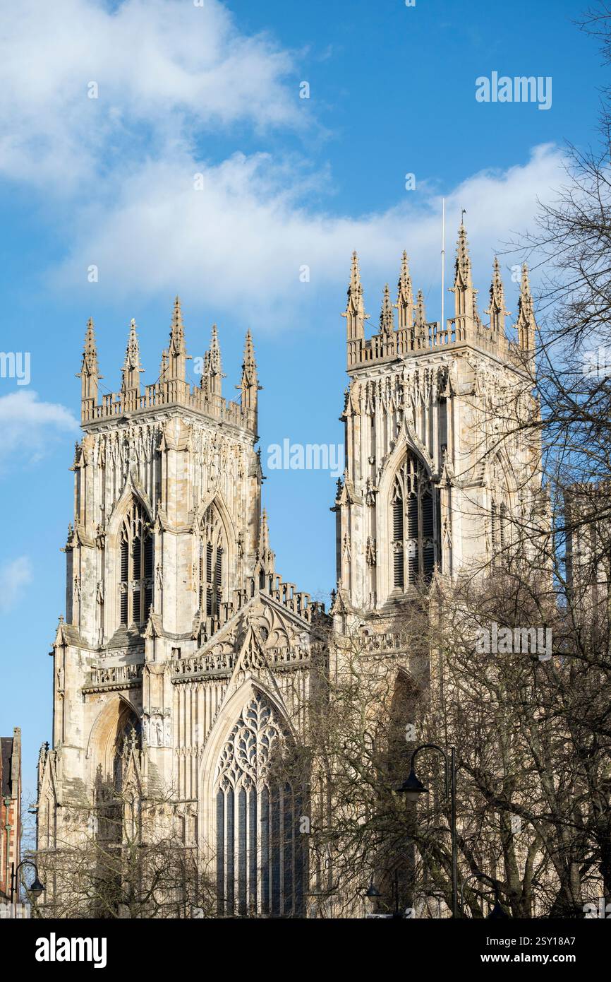 Il campanello di West End della York Minster, York, Inghilterra Foto Stock