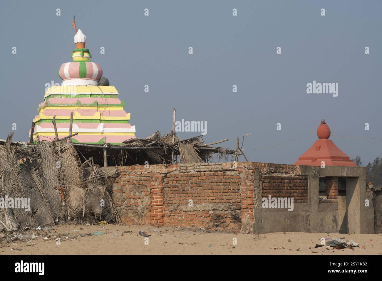 Tempio, chandrabhaga beach, konarak, Orissa, India, Asia Foto Stock