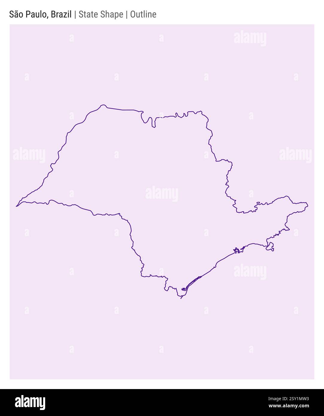 San Paolo, Brasile. Semplice mappa vettoriale. Stato forma. Stile contorno. Confine di San Paolo. Illustrazione vettoriale. Illustrazione Vettoriale