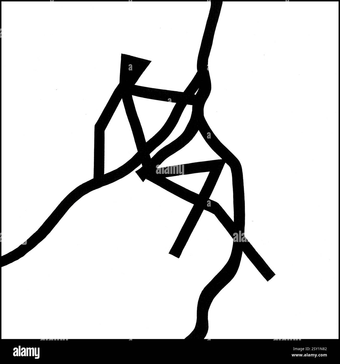 Illustrazione disegno della linea di arrampicata su corda, india, asia Foto Stock