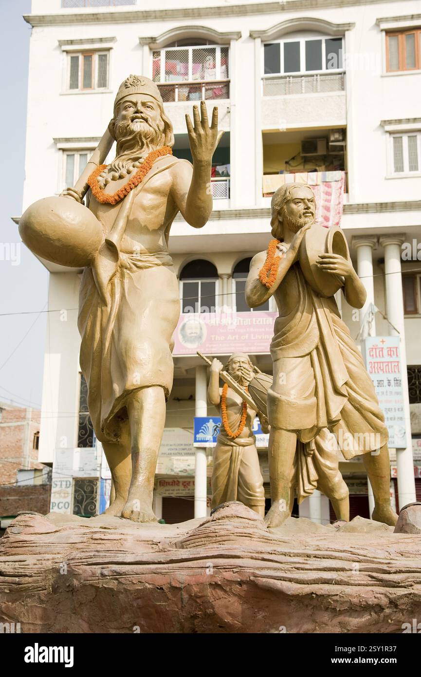 Statua kabir das and saint, varanasi, uttar pradesh, Asia, India, Asia Foto Stock