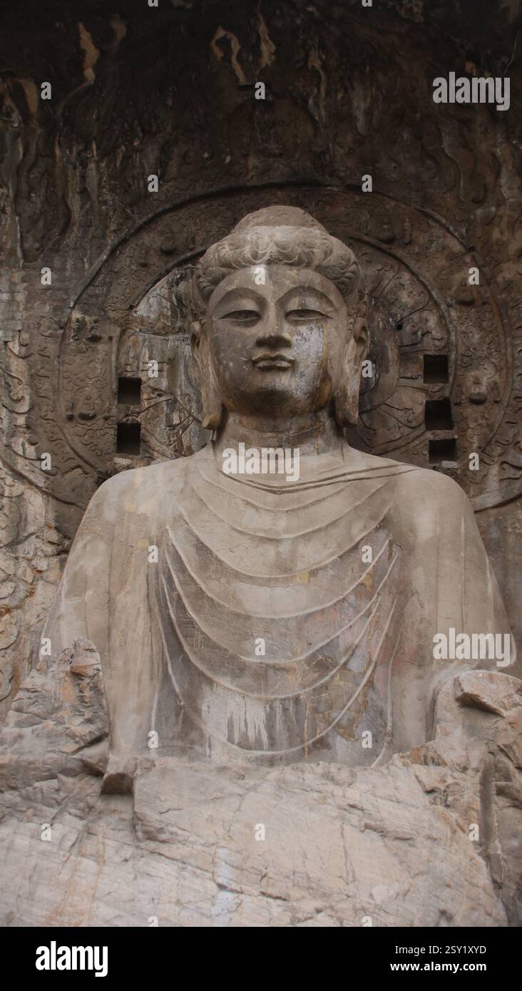 Il Buddha di Vairocana alle Grotte di Longmen Foto Stock
