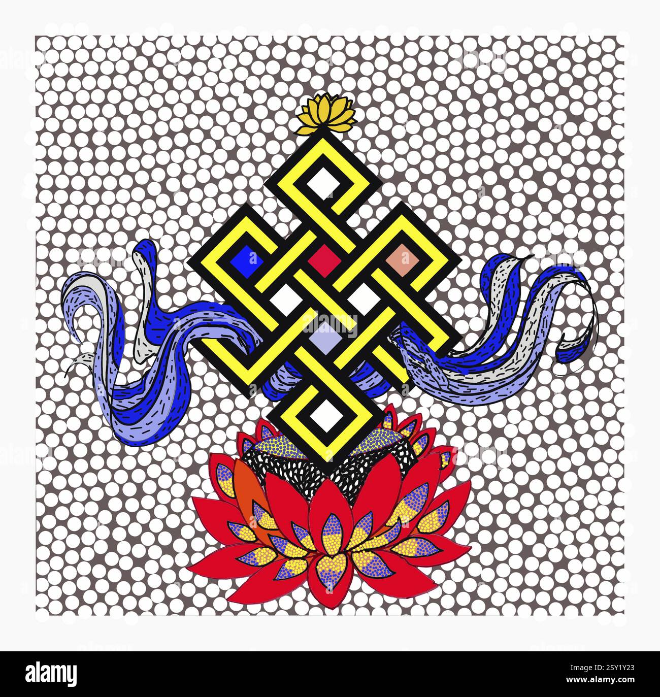 Pittura a nodi infiniti a mumbai, al maharashtra India Foto Stock