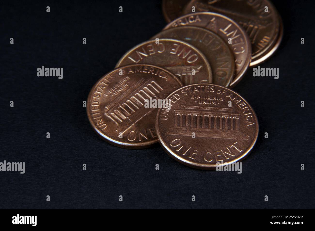 Concetto di un penny di moneta da un centesimo americano Foto Stock