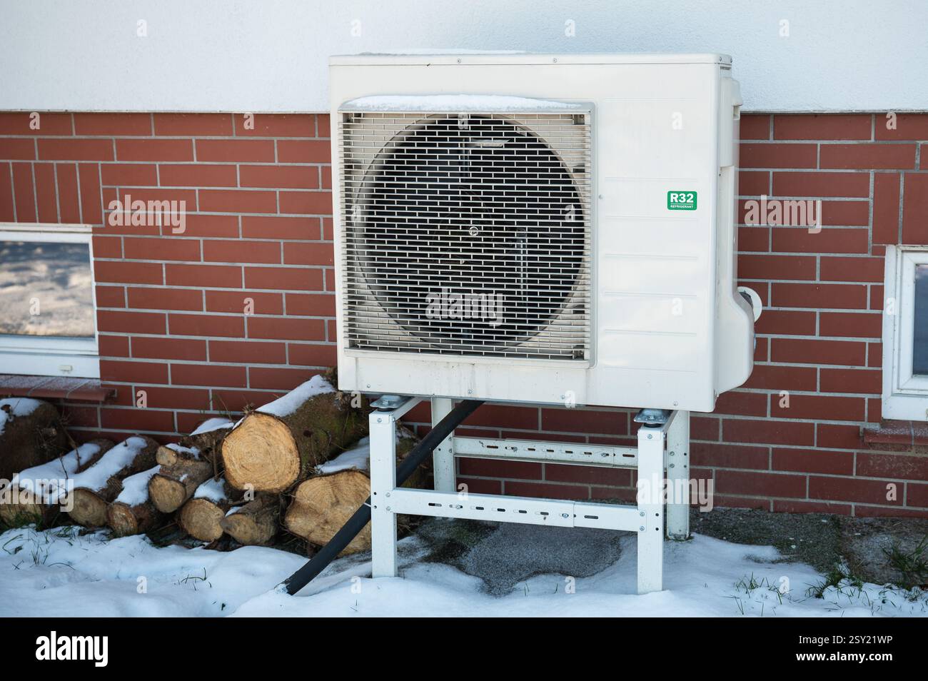 La pompa di calore in una casa singola-familiare Foto Stock
