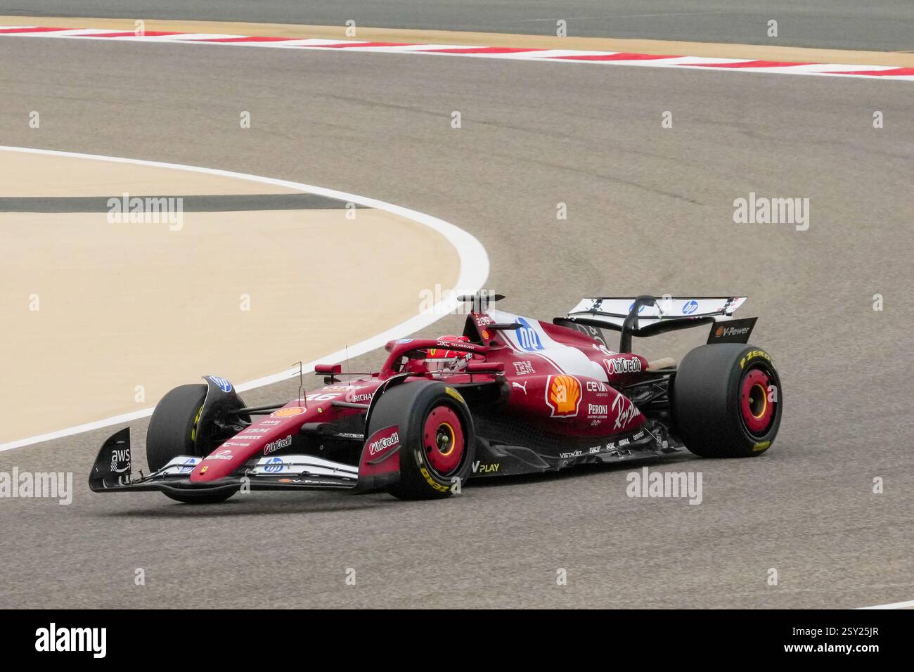 Sakhir, Bahrein. 26 febbraio 2025. Charles Leclerc, durante il test di Formula 1, al circuito Internazionale del Bahrain. Crediti: Alessio Morgese / Emage / Alamy live news Foto Stock