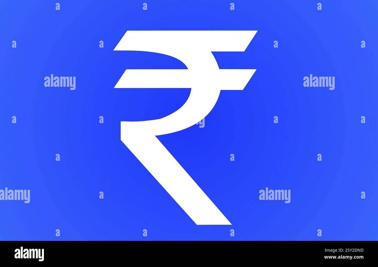 Simbolo della rupia in valuta indiana mumbai maharashtra India Foto Stock