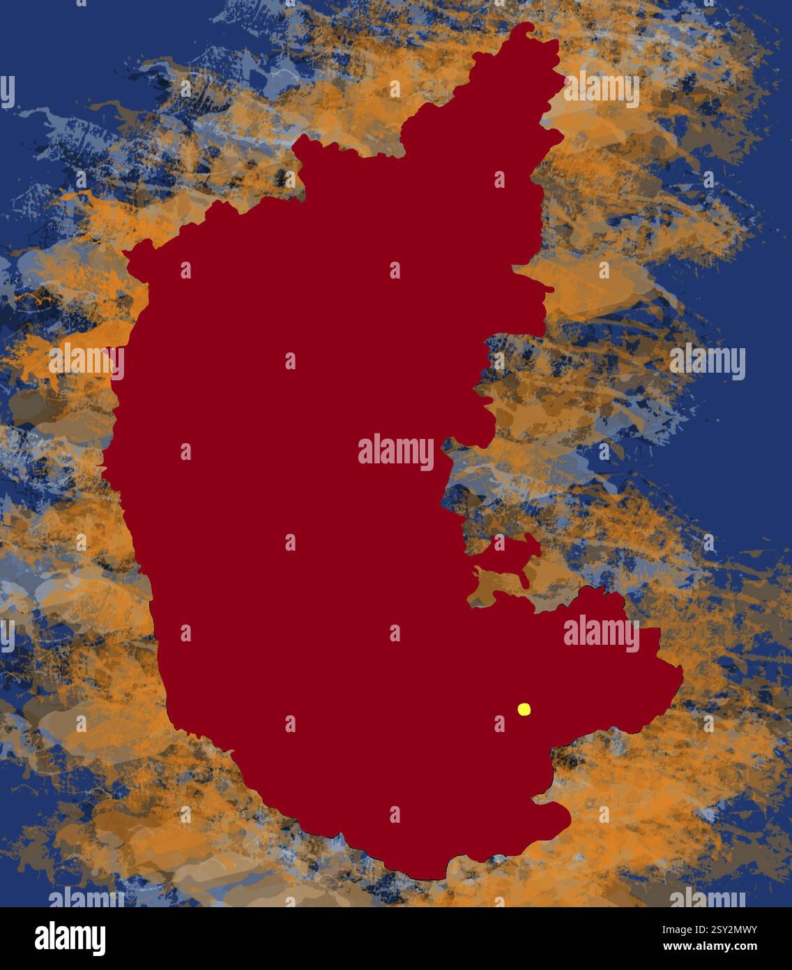 Illustrazione, Karnataka ubicazione sulla mappa, India, Asia Foto Stock