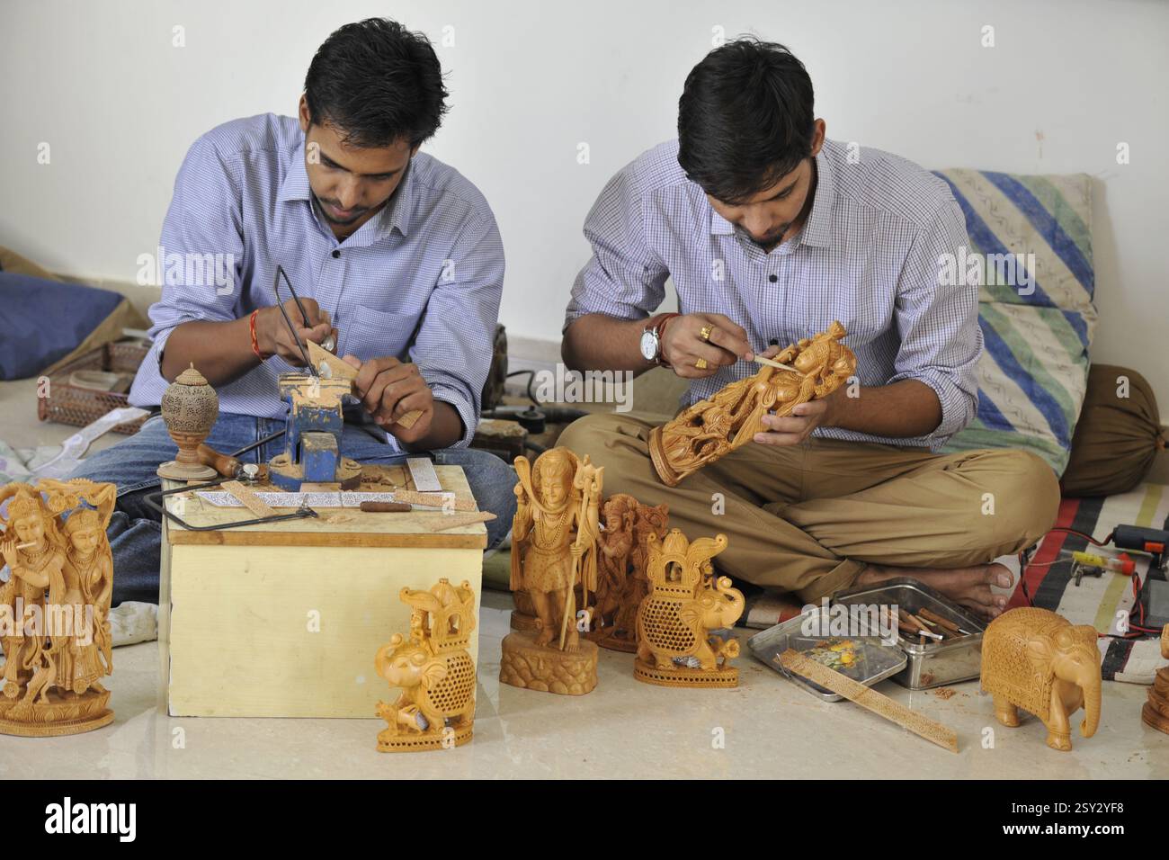 Mohit jangid rohit jangid Carving, jaipur, rajasthan, Asia, India NO MR Foto Stock
