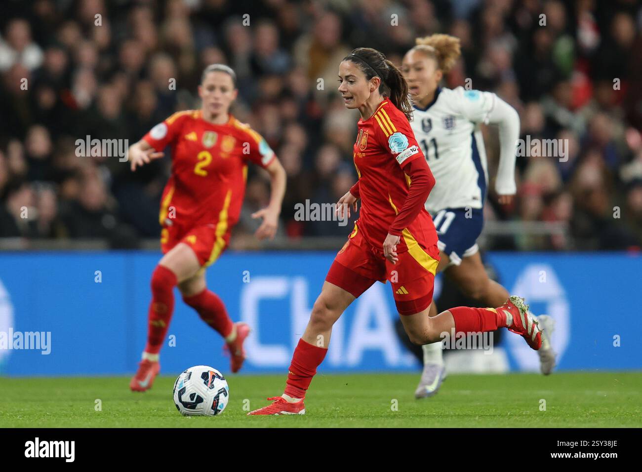 Londra, Regno Unito. 26 febbraio 2025. Londra Inghilterra, 26 febbraio 2025: La Spagna Aitana Bonmati durante la partita di UEFA Women's Nations League tra Inghilterra e Spagna allo stadio Wembley di Londra (Alexander Canillas/SPP) credito: SPP Sport Press Photo. /Alamy Live News Foto Stock