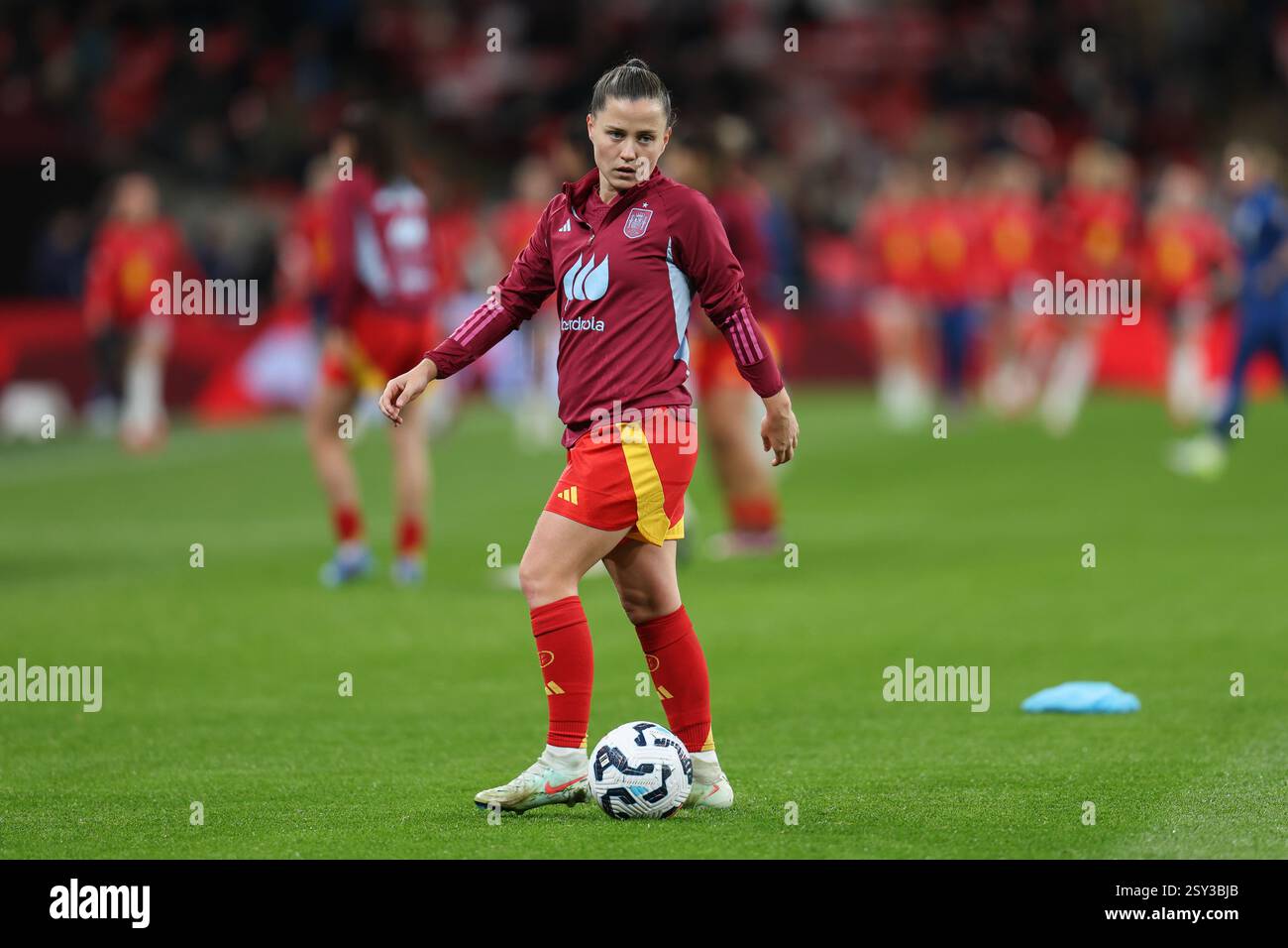 Londra, Regno Unito. 26 febbraio 2025. Londra Inghilterra, 26 febbraio 2025: Claudia Pina di Spagna durante la partita di UEFA Women's Nations League tra Inghilterra e Spagna allo stadio Wembley di Londra (Alexander Canillas/SPP) credito: SPP Sport Press Photo. /Alamy Live News Foto Stock