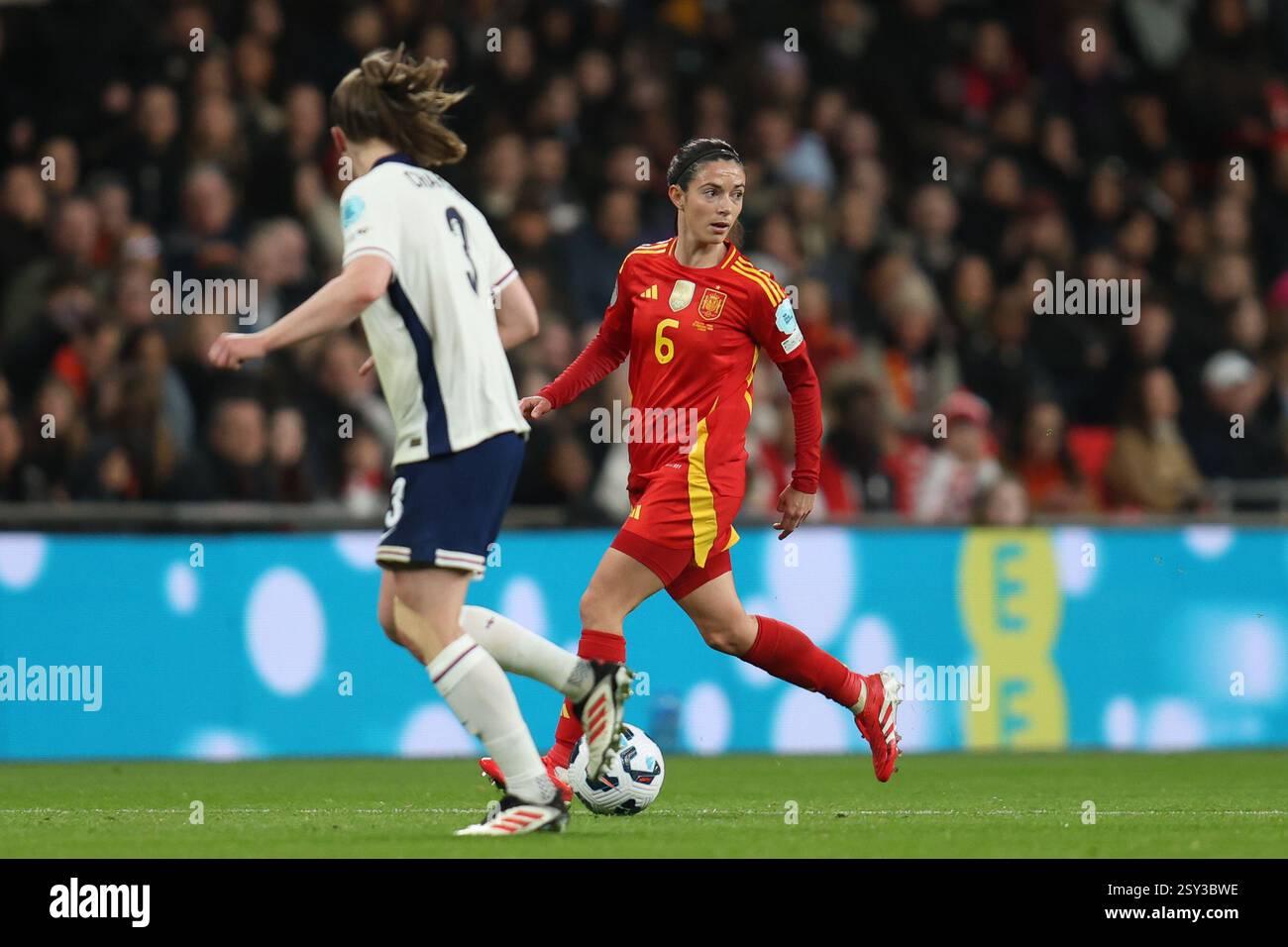 Londra, Regno Unito. 26 febbraio 2025. Londra Inghilterra, 26 febbraio 2025: La Spagna Aitana Bonmati durante la partita di UEFA Women's Nations League tra Inghilterra e Spagna allo stadio Wembley di Londra (Alexander Canillas/SPP) credito: SPP Sport Press Photo. /Alamy Live News Foto Stock