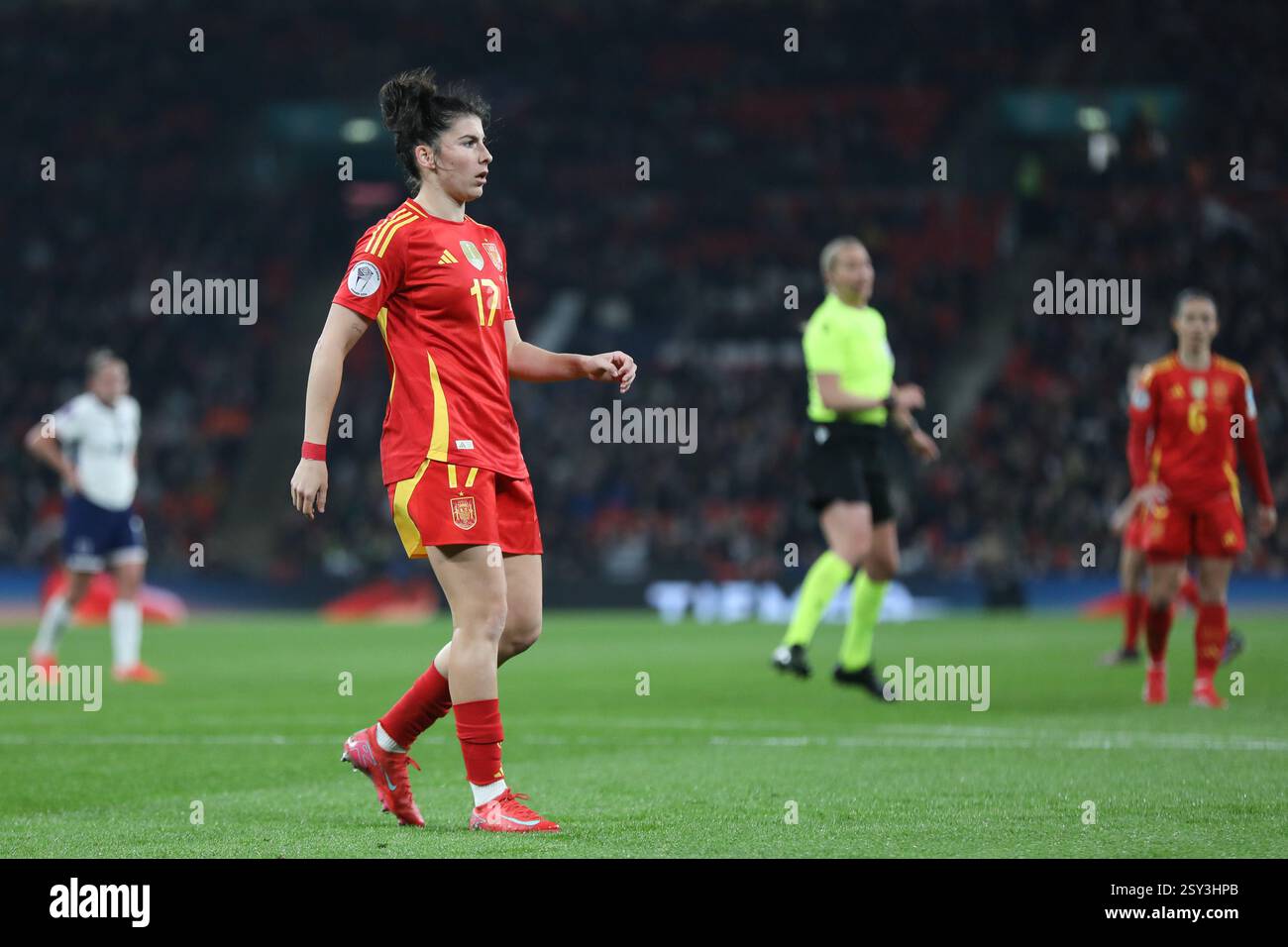 Londra, Regno Unito. 26 febbraio 2025. Londra Inghilterra, 26 febbraio 2025: Lucia Garcia di Spagna durante la partita di UEFA Women's Nations League tra Inghilterra e Spagna allo stadio Wembley di Londra (Alexander Canillas/SPP) credito: SPP Sport Press Photo. /Alamy Live News Foto Stock