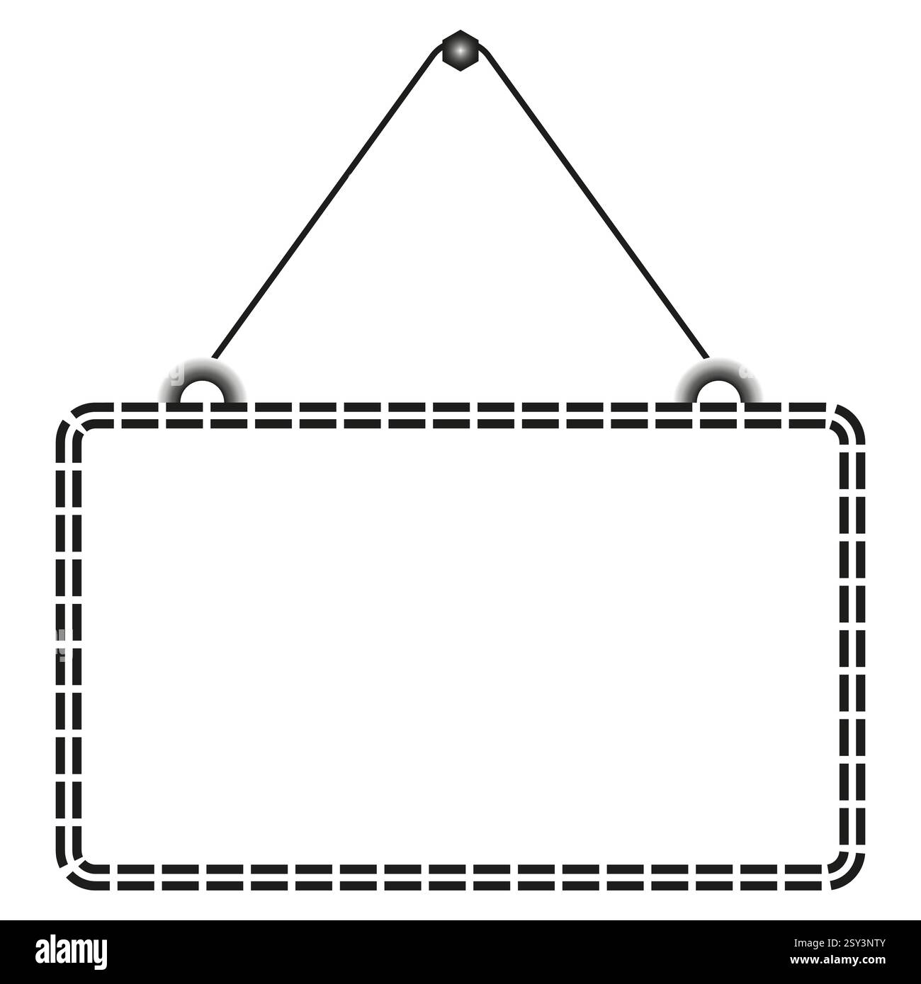 Cartello di sospensione vuoto. Vettore di frame rettangolare. Profilo tratteggiato. Simbolo del business board. Illustrazione Vettoriale