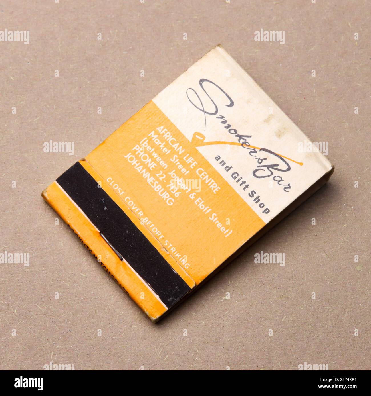 Tabacchi bar per fumatori 1960's matchbook. Foto Stock