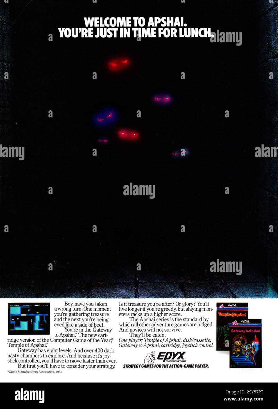 1983 annuncio per "Gateway to Apshai", un gioco per computer di Epyx Foto Stock