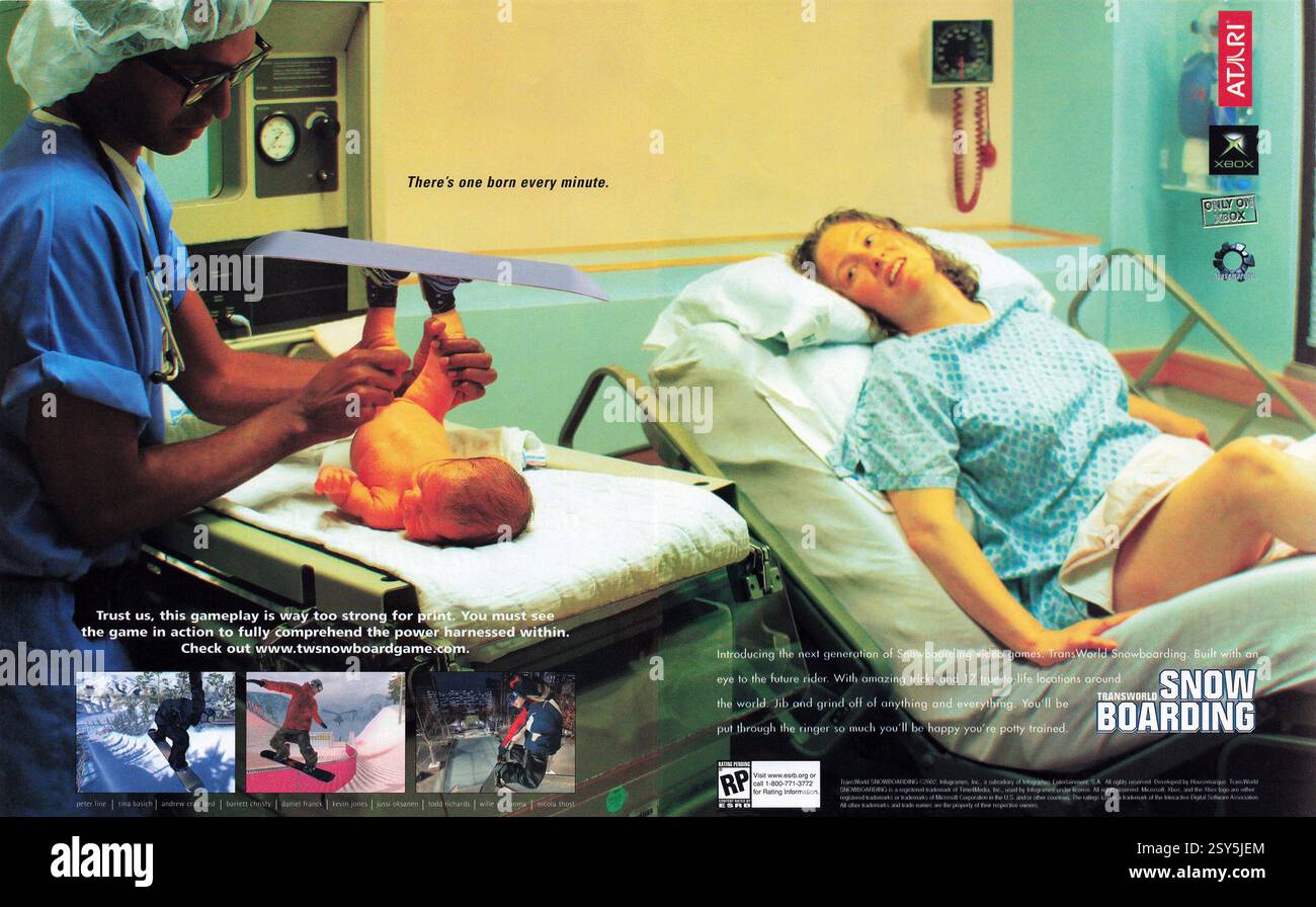 2002 Transworld Snowboarding è un videogioco per Xbox di Housemarque pubblicato da Infogrames, Foto Stock