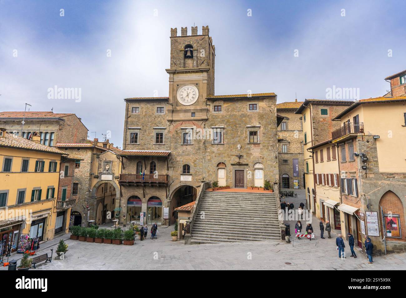Piazza Luca Signorelli a Cortona Foto Stock