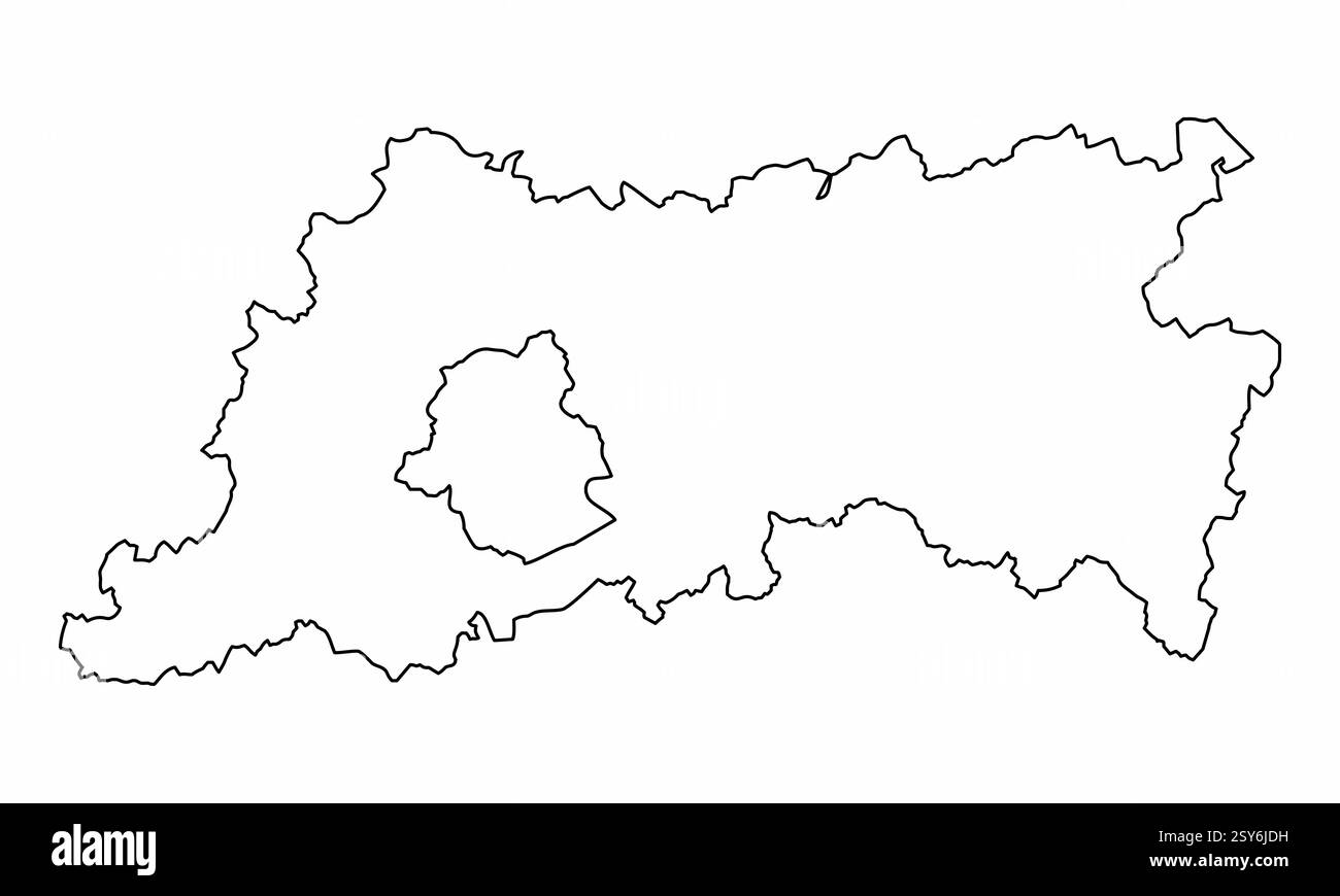Provincia del Brabante fiammingo, mappa di contorno isolata su sfondo bianco, Belgio Illustrazione Vettoriale