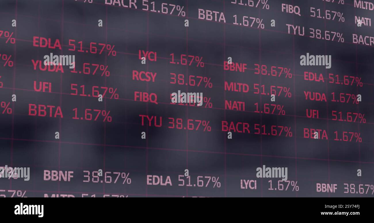Immagine del trattamento dei dati finanziari Foto Stock