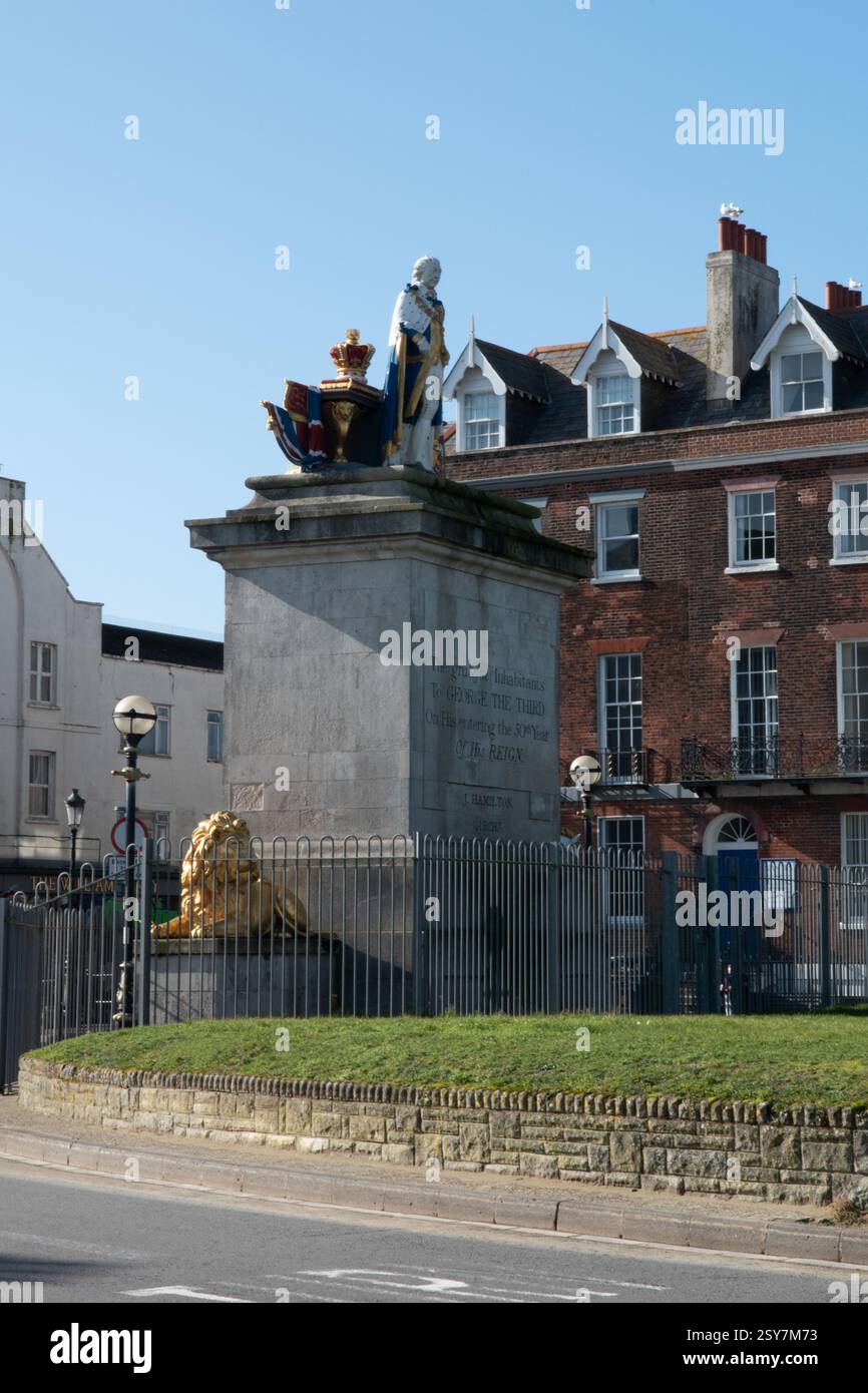 Monumento a re Giorgio III, Weymouth, Inghilterra Foto Stock