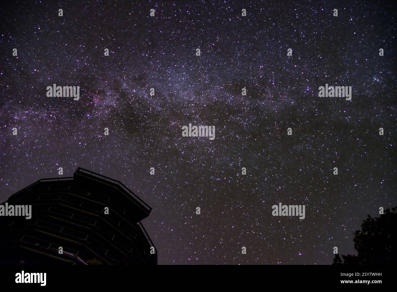 Una notte sotto il cielo stellato nel Saarland in Germania Foto Stock