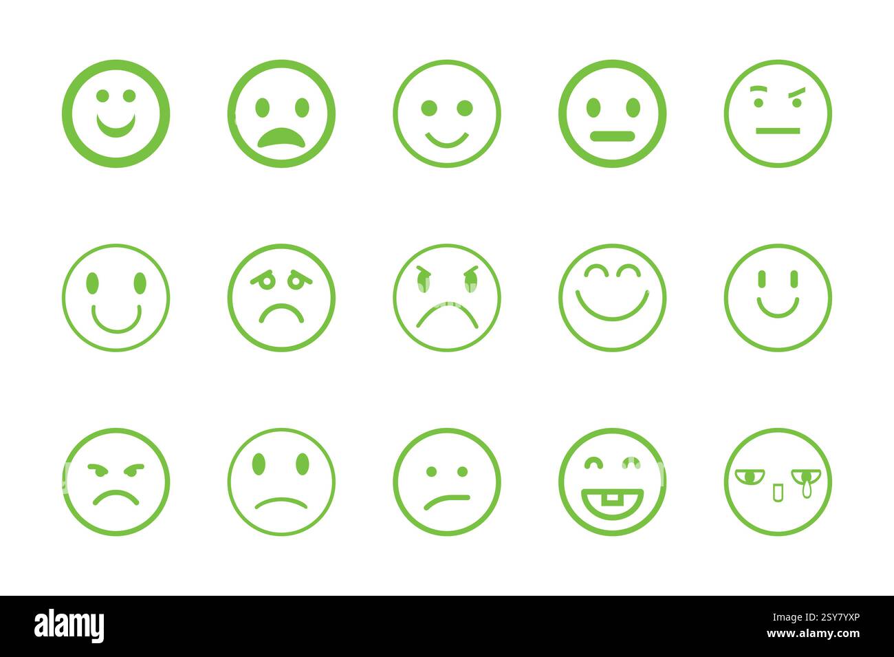 Illustrazione del vettore isolato insieme di icone emoji Illustrazione Vettoriale