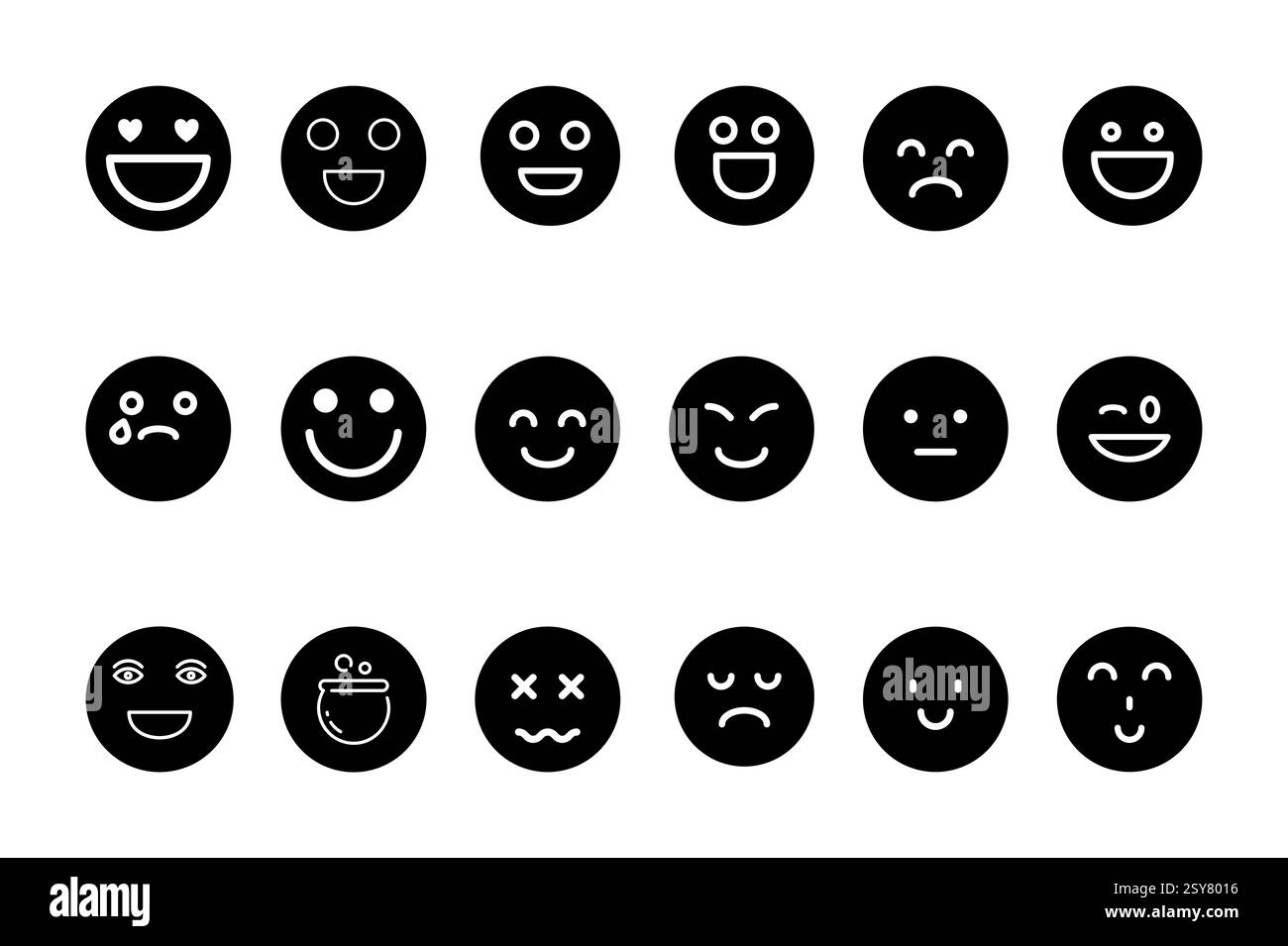 Illustrazione del vettore isolato insieme di icone emoji Illustrazione Vettoriale