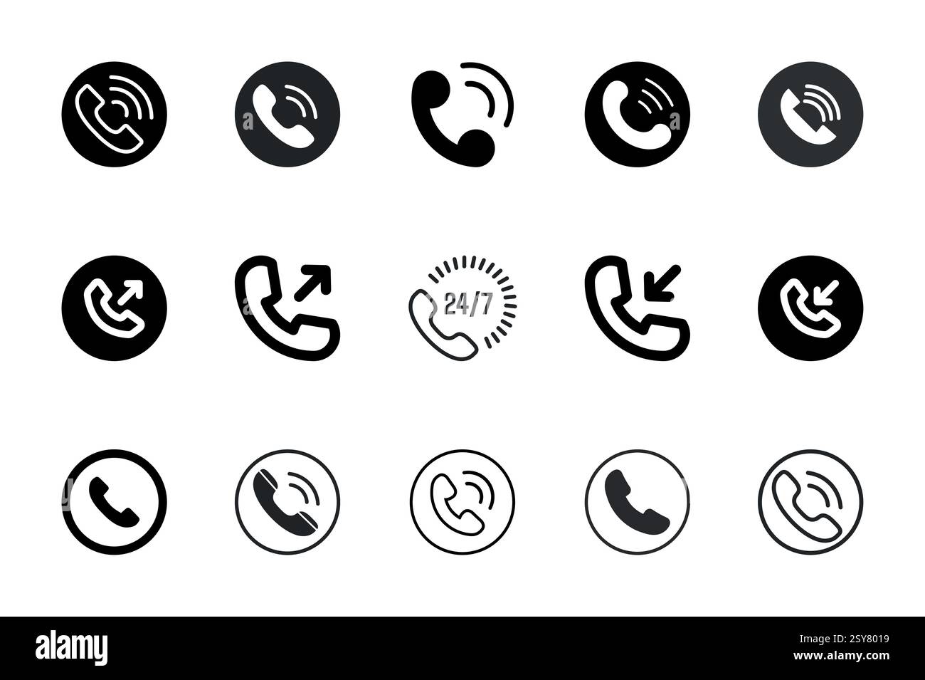 Icona chiamata Imposta la linea isolata illustrazione del vettore Illustrazione Vettoriale