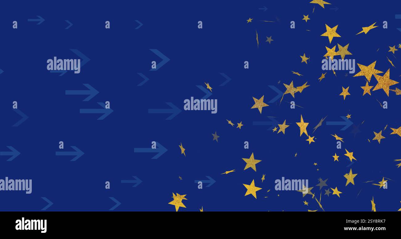 Immagine di stelle su sfondo blu Foto Stock