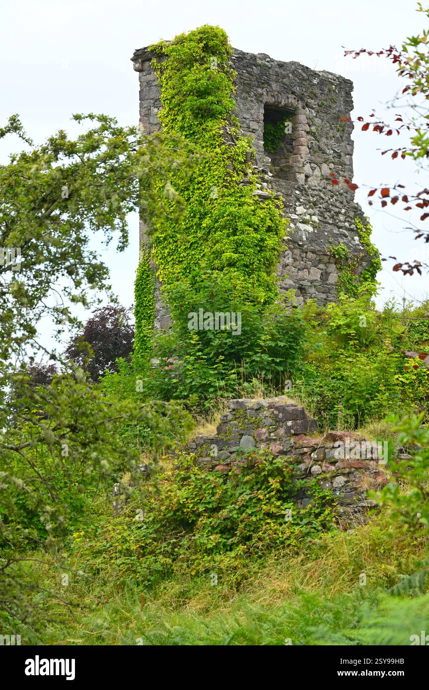 Rovine del vecchio castello o Caisteal an Toll Àird Scozia Foto Stock
