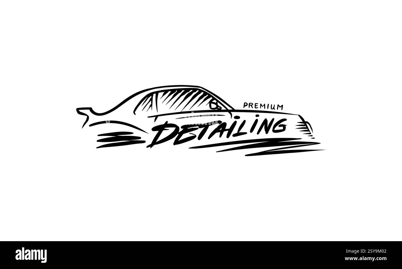 Scopri i dettagli dell'auto per la cura delicata della tua auto. Rivestimento in vinile e riparazione della carrozzeria. Lavare con lucidatura e sintonizzazione tradizionale a mano Illustrazione Vettoriale