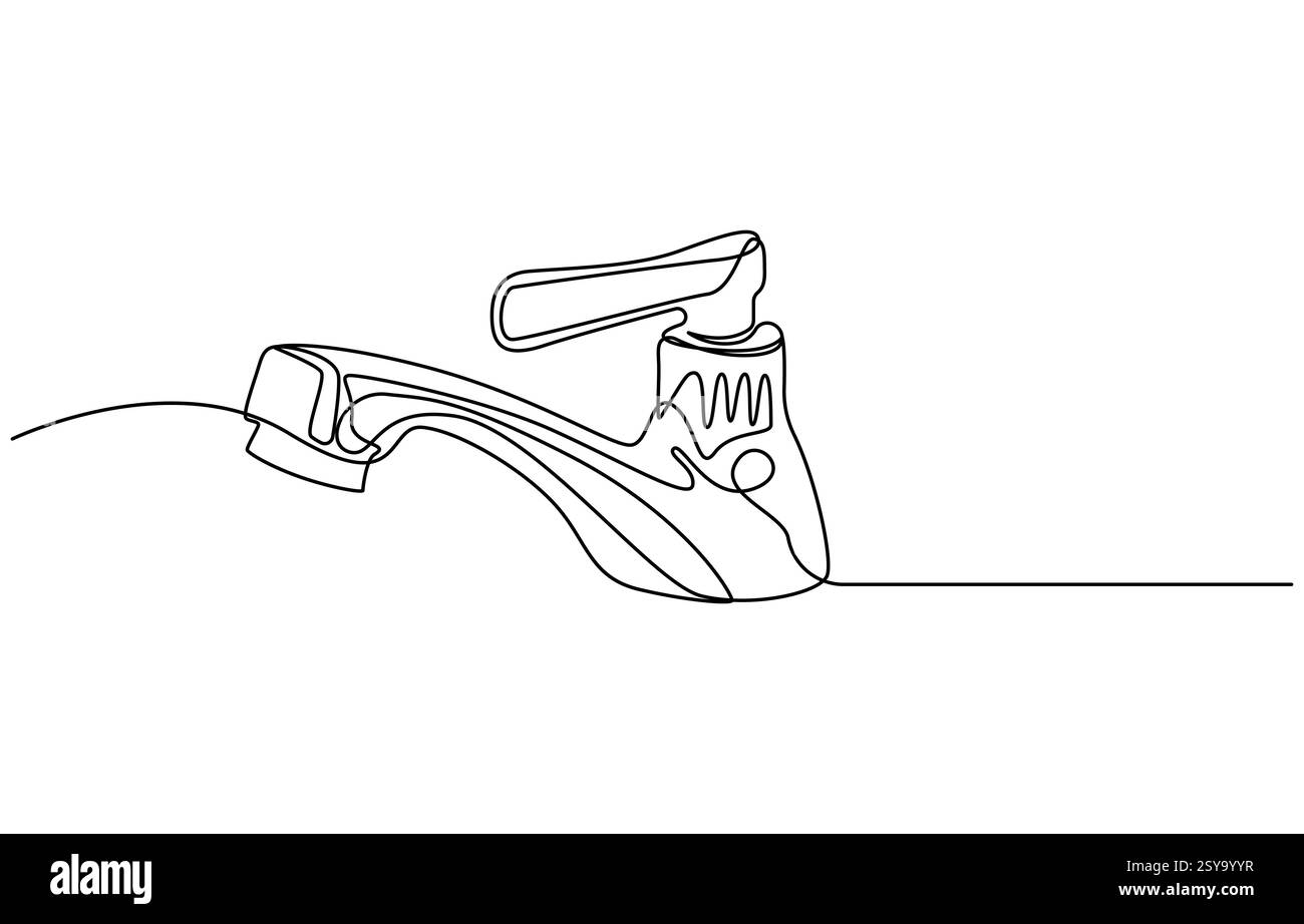 rubinetto dell'acqua per disegnare una linea Illustrazione Vettoriale