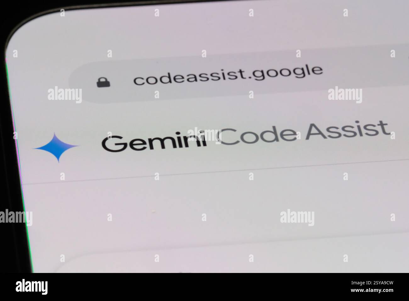 Shanghai, Cina-26 febbraio 2025: Gemini Code Assist, assistente di codifica IA sul sito web Foto Stock