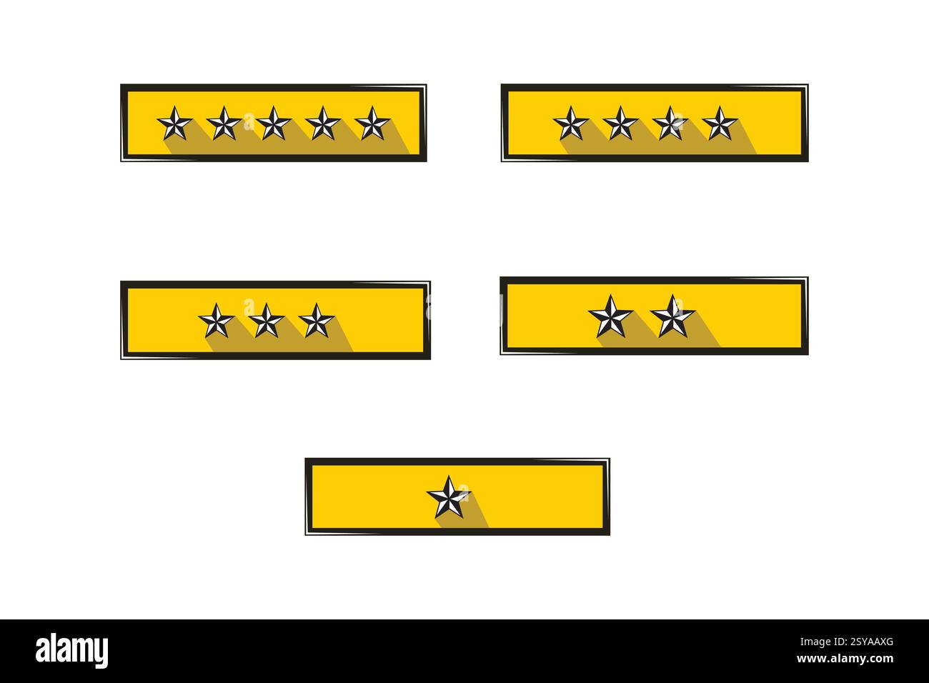 Classificazione a 5 stelle da cinque a un'icona vettoriale, immagine vettoriale con valutazione a 5 stelle. illustrazione vettoriale. Illustrazione Vettoriale