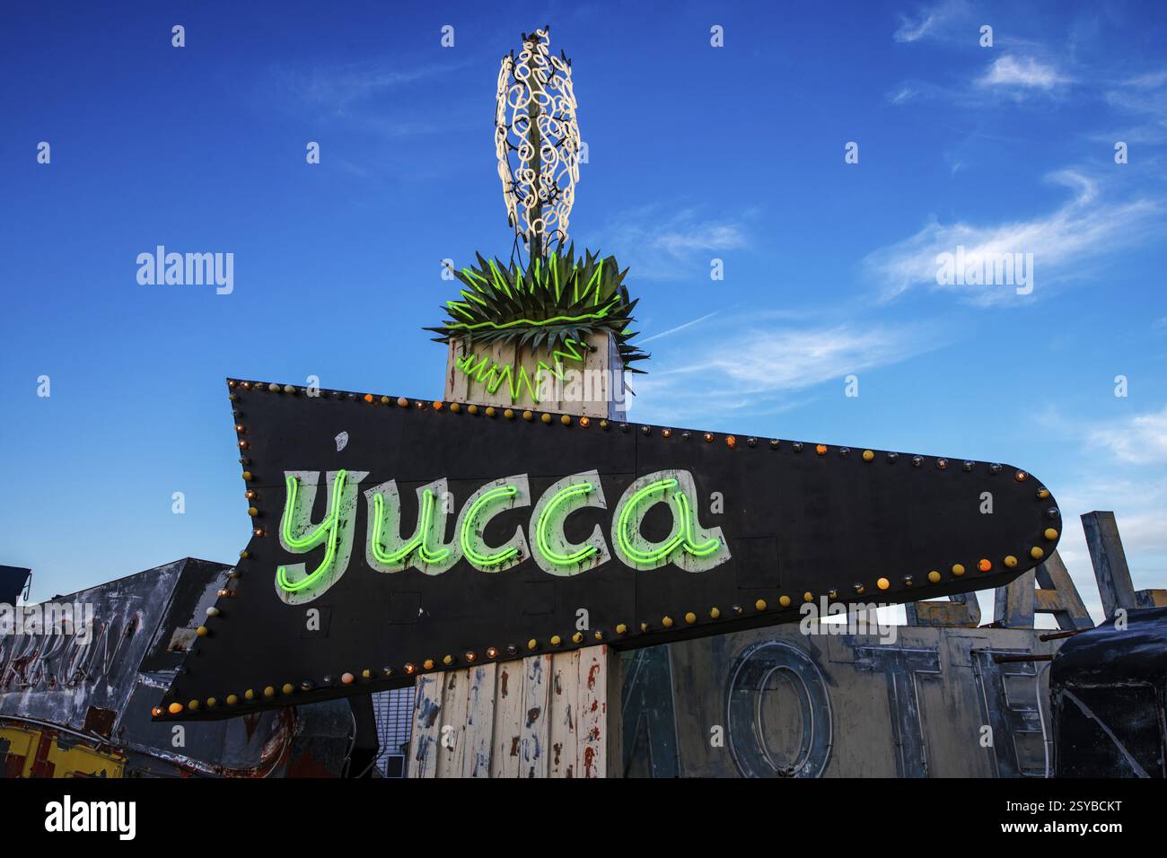 Pubblicità Jucca, Boneyard, Neon Museum, Las Vegas, Nevada, Stati Uniti, Nord America Foto Stock