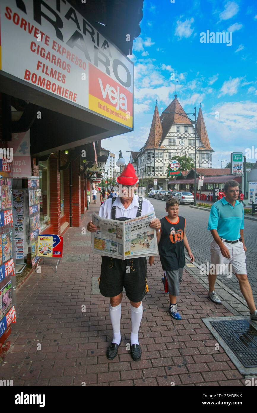 Brasile, Joinville è un tradizionale villaggio di immigrati tedeschi dove l'influenza coloniale è ancora molto apparente oggi. Foto Stock