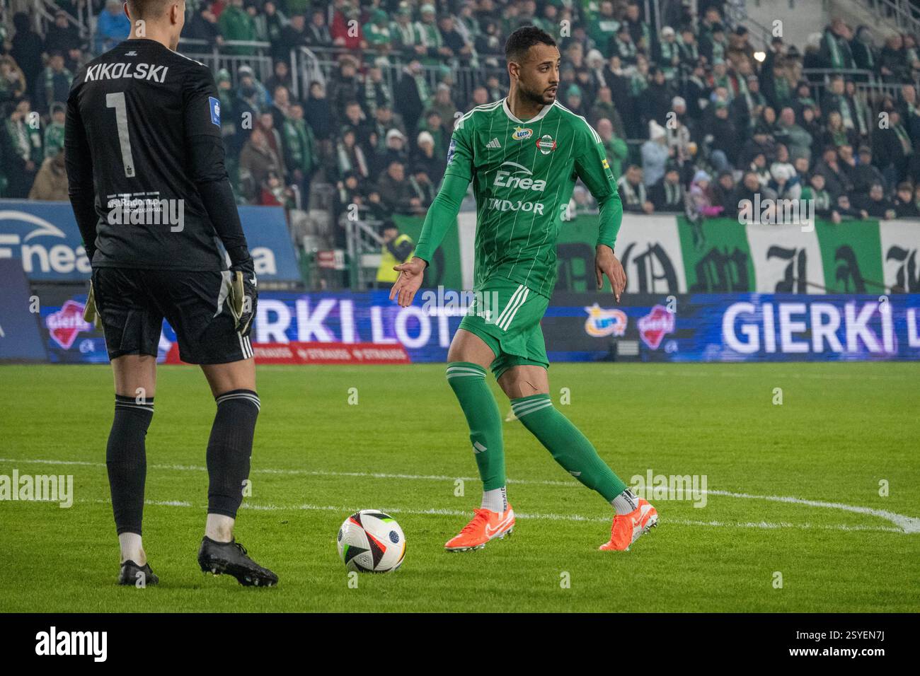 Radomiak Radom giocatore Saad Agouzoul durante il PKO BP EKSTRAKLASA match. Radomiak Radom vs Widzew Łódź, Stadion im. Braci Czachorów, Struga 63, Radom, Polonia. 28.02.2024 crediti: Mateusz Piotrowski/Alamy Live News Foto Stock