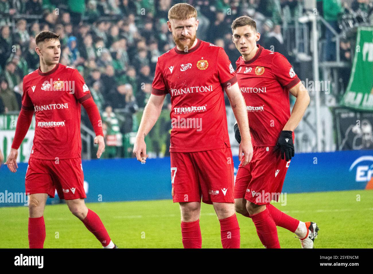 Widzew Łódź giocatori durante la partita PKO BP EKSTRAKLASA. Radomiak Radom vs Widzew Łódź, Stadion im. Braci Czachorów, Struga 63, Radom, Polonia. 28.02.2024 crediti: Mateusz Piotrowski/Alamy Live News Foto Stock