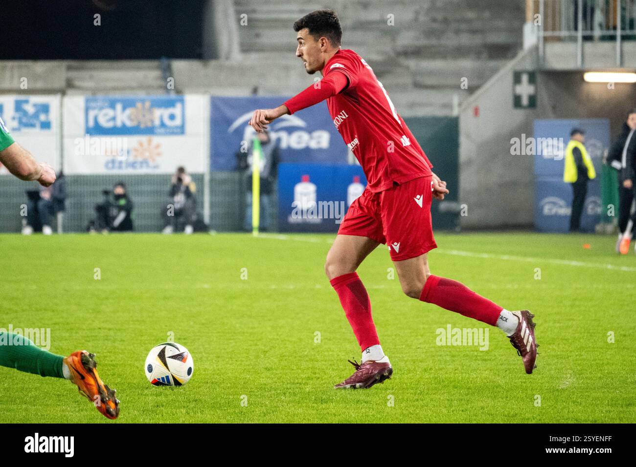 Widzew Łódź giocatore durante la partita PKO BP EKSTRAKLASA. Radomiak Radom vs Widzew Łódź, Stadion im. Braci Czachorów, Struga 63, Radom, Polonia. 28.02.2024 crediti: Mateusz Piotrowski/Alamy Live News Foto Stock